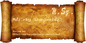Márky Szaniszló névjegykártya